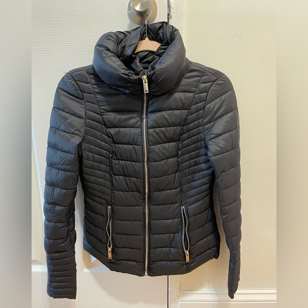 Black puffer jacket worn once